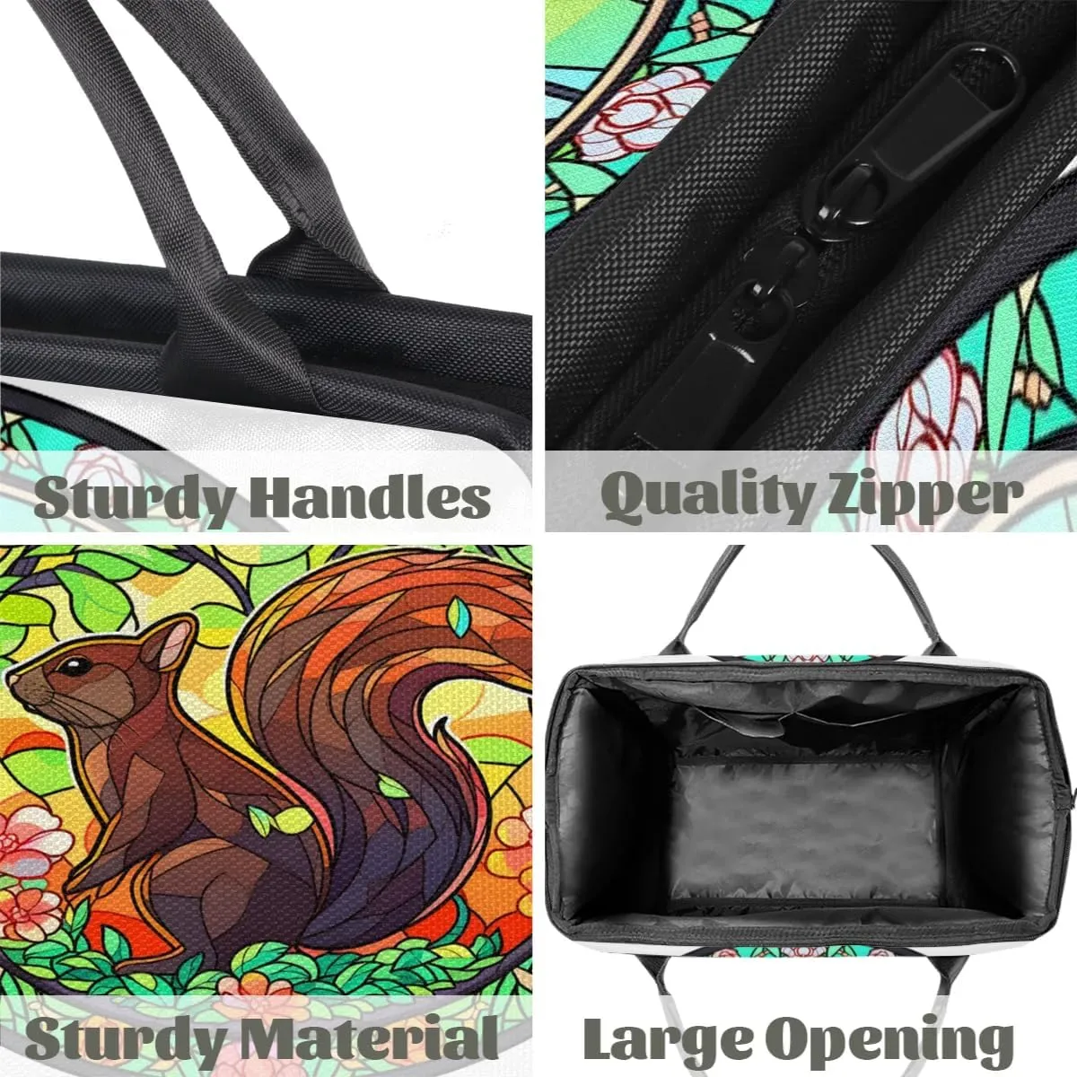 Travel Duffel Bag for Women, Glass Squirrel Weekender Overnight Bag Carry on Beach Swim Bags Dance Bag Airlines Approved Personal Item Travel Bag for Yoga, Sports, Hospital