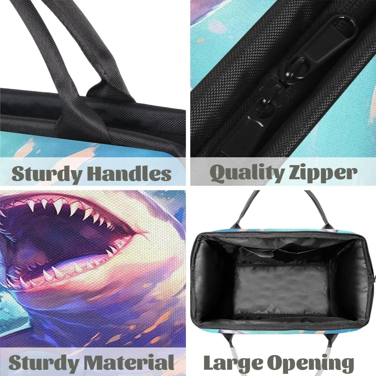 Travel Duffel Bag for Women, Panda Shark Weekender Overnight Bag Carry on Beach Swim Bags Dance Bag Airlines Approved Personal Item Travel Bag for Yoga, Sports, Hospital