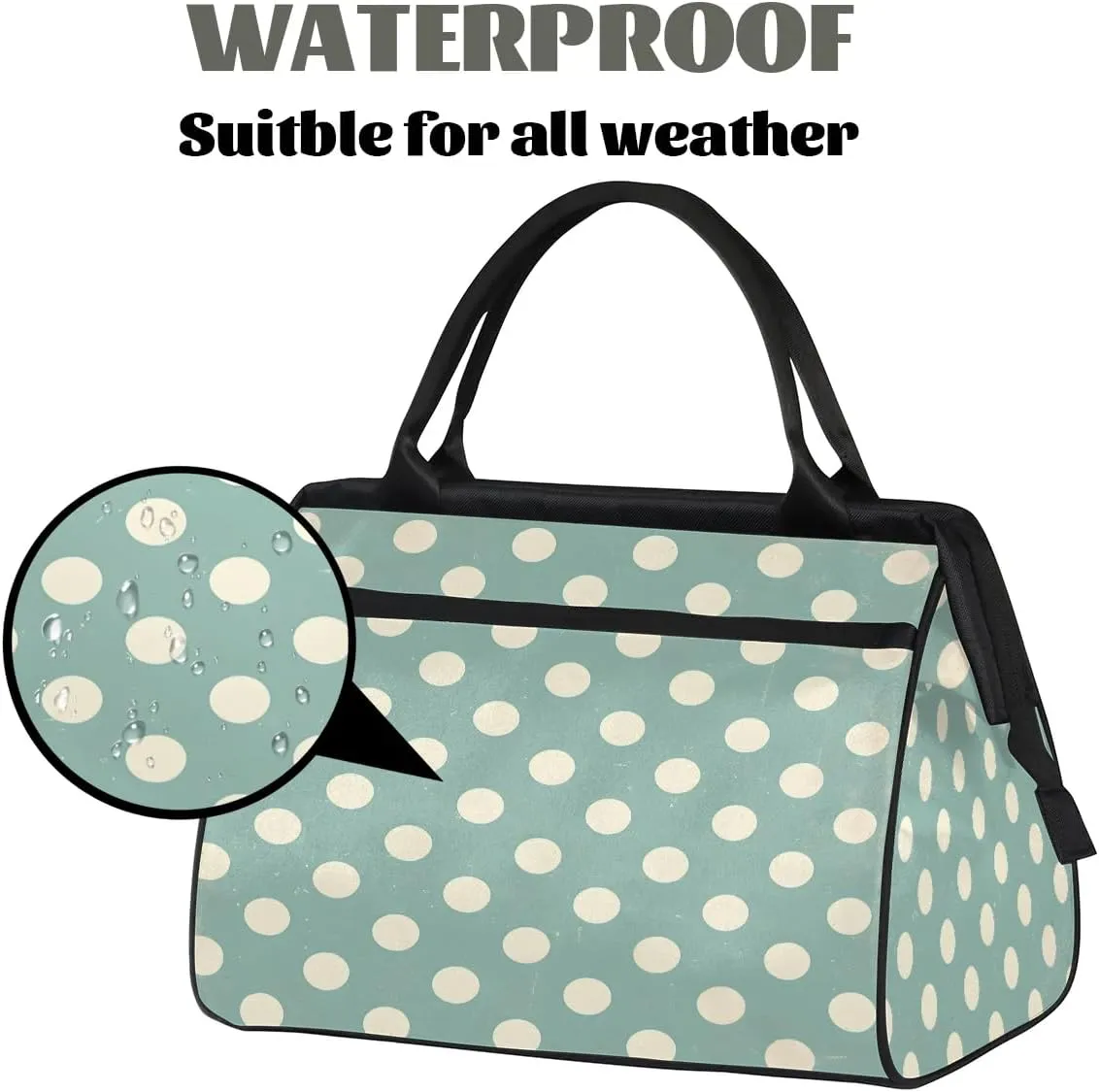 Travel Duffel Bag for Women, Polka Dot Weekender Overnight Bag Carry on Beach Swim Bags Dance Bag Airlines Approved Personal Item Travel Bag for Yoga, Sports, Hospital