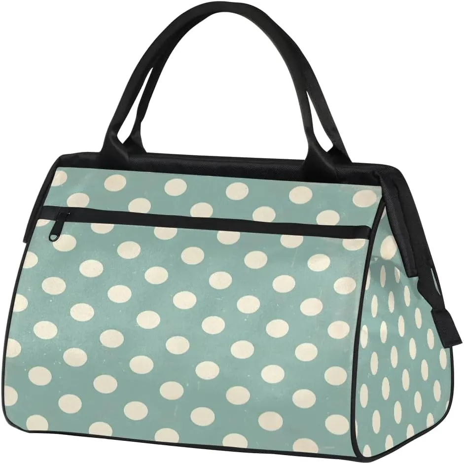 Travel Duffel Bag for Women, Polka Dot Weekender Overnight Bag Carry on Beach Swim Bags Dance Bag Airlines Approved Personal Item Travel Bag for Yoga, Sports, Hospital