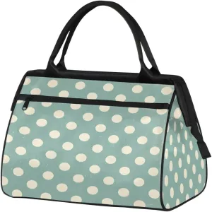 Travel Duffel Bag for Women, Polka Dot Weekender Overnight Bag Carry on Beach Swim Bags Dance Bag Airlines Approved Personal Item Travel Bag for Yoga, Sports, Hospital