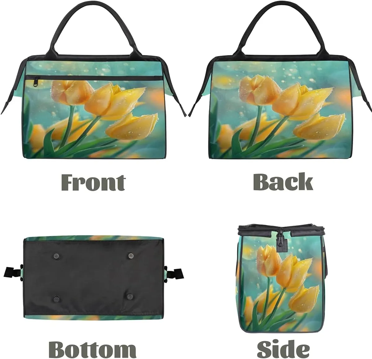 Travel Duffel Bag for Women, Tulip Flower Weekender Overnight Bag Carry on Beach Swim Bags Dance Bag Airlines Approved Personal Item Travel Bag for Yoga, Sports, Hospital