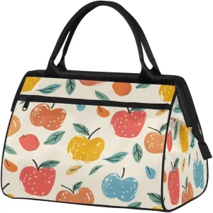 Travel Duffel Bag for Women, Watercolor Apple Weekender Overnight Bag Carry on Beach Swim Bags Dance Bag Airlines Approved Personal Item Travel Bag for Yoga, Sports, Hospital