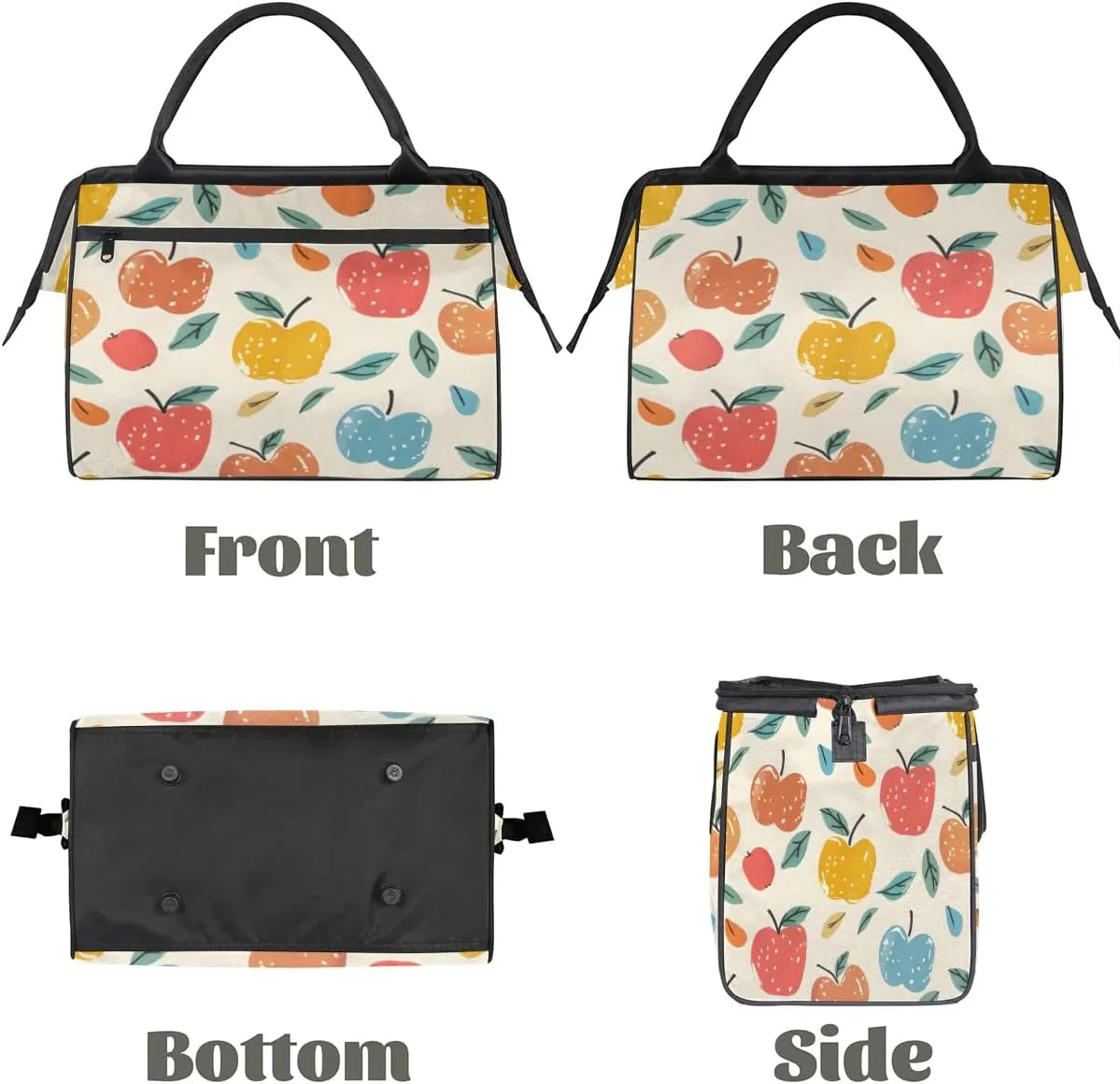 Travel Duffel Bag for Women, Watercolor Apple Weekender Overnight Bag Carry on Beach Swim Bags Dance Bag Airlines Approved Personal Item Travel Bag for Yoga, Sports, Hospital