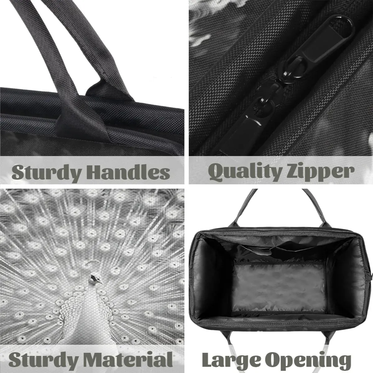 Travel Duffel Bag for Women, White Peacock Weekender Overnight Bag Carry on Beach Swim Bags Dance Bag Airlines Approved Personal Item Travel Bag for Yoga, Sports, Hospital
