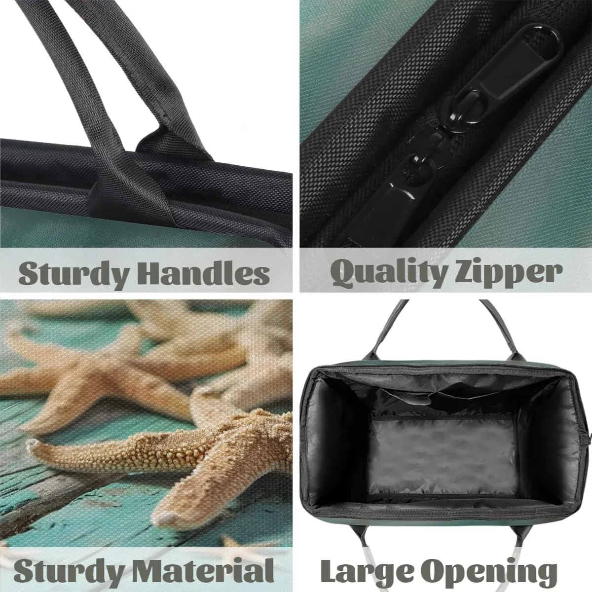 Travel Duffel Bag for Women, Wood Starfish Weekender Overnight Bag Carry on Beach Swim Bags Dance Bag Airlines Approved Personal Item Travel Bag for Yoga, Sports, Hospital