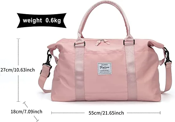Travel Duffel Bag, Sports Tote Gym Bag, Shoulder Weekender Overnight Bag for Women