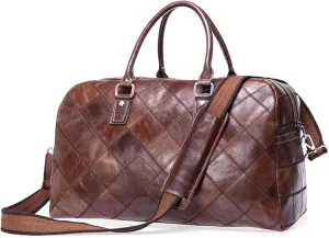 Travel Duffel Bags Leather Travel Bag for Men Hand Luggage Travel Duffle Bag Casual Weekend Bag Big Carry On Luggage Bags men women(Coffee)