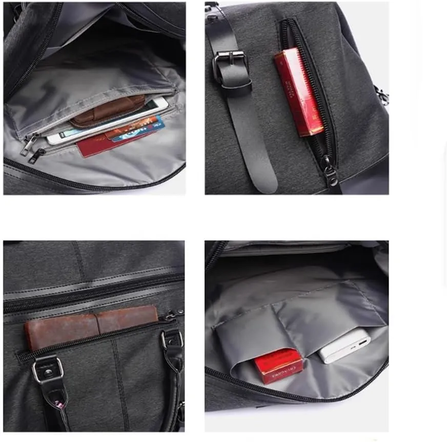 Travel Duffels Business Travel Bag Men's Large Capacity Handbag Lightweight Business Trip Luggage Bag Business Travel Bag(Black)
