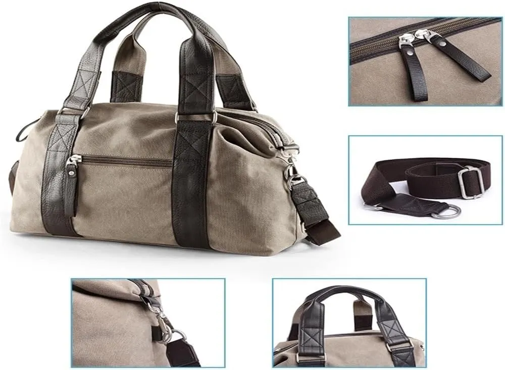Travel Duffels Male Handheld Business Travel Bag Large Capacity Out Short Trip Bag Business Travel Bag(Khaki)