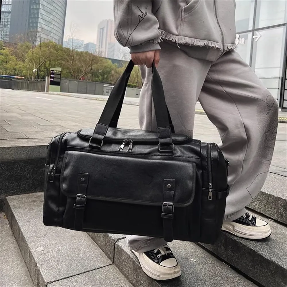 Travel Duffels Men's Business Travel Luggage Bag Storage Handbag Large Capacity Shoulder Crossbody Bag Business Travel Bag(Black)