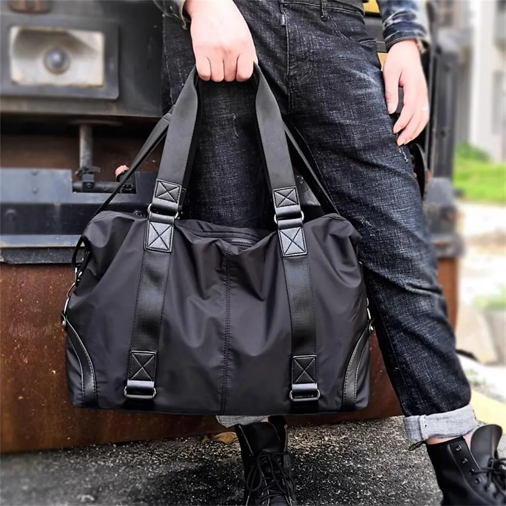 Travel Duffels Men's Handbag Large Capacity Travel Bag Leisure Sports Fitness Bag Business Travel Bag(Black)