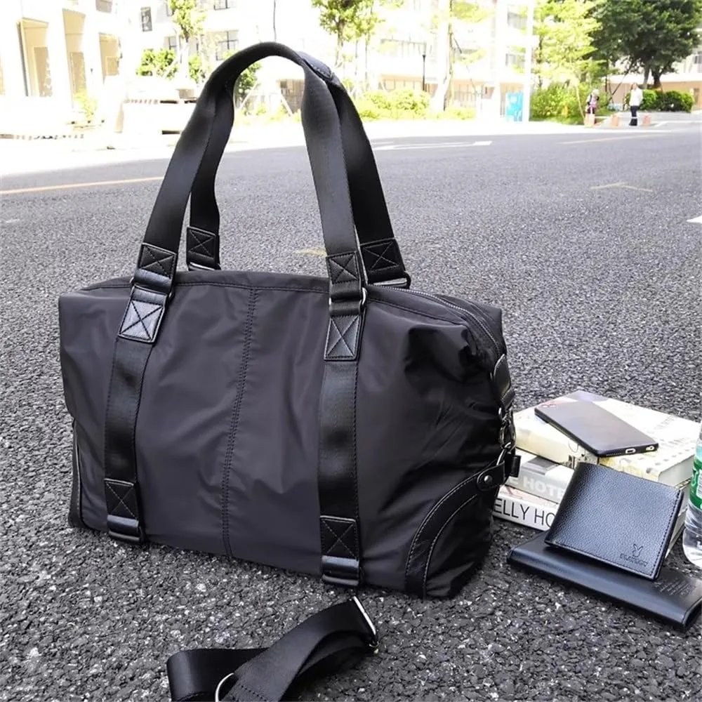 Travel Duffels Men's Handbag Large Capacity Travel Bag Leisure Sports Fitness Bag Business Travel Bag(Black)