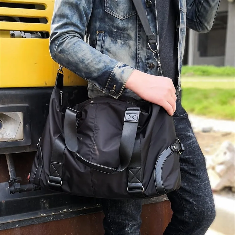 Travel Duffels Men's Handbag Large Capacity Travel Bag Leisure Sports Fitness Bag Business Travel Bag(Black)