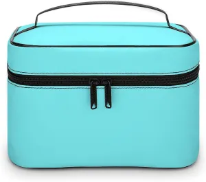 Travel Makeup Bag, Blue Elegant Trendy Minimalist Cosmetic Bags for Women Large Capacity Waterproof Toiletry Bag Make up Organizer