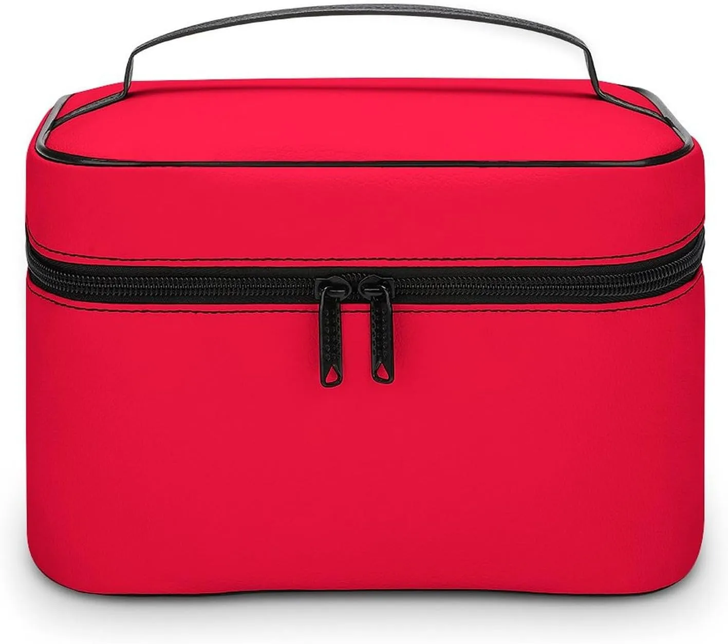 Travel Makeup Bag, Orange Neon Red Personalized Cosmetic Bags for Women Large Capacity Waterproof Toiletry Bag Make up Organizer