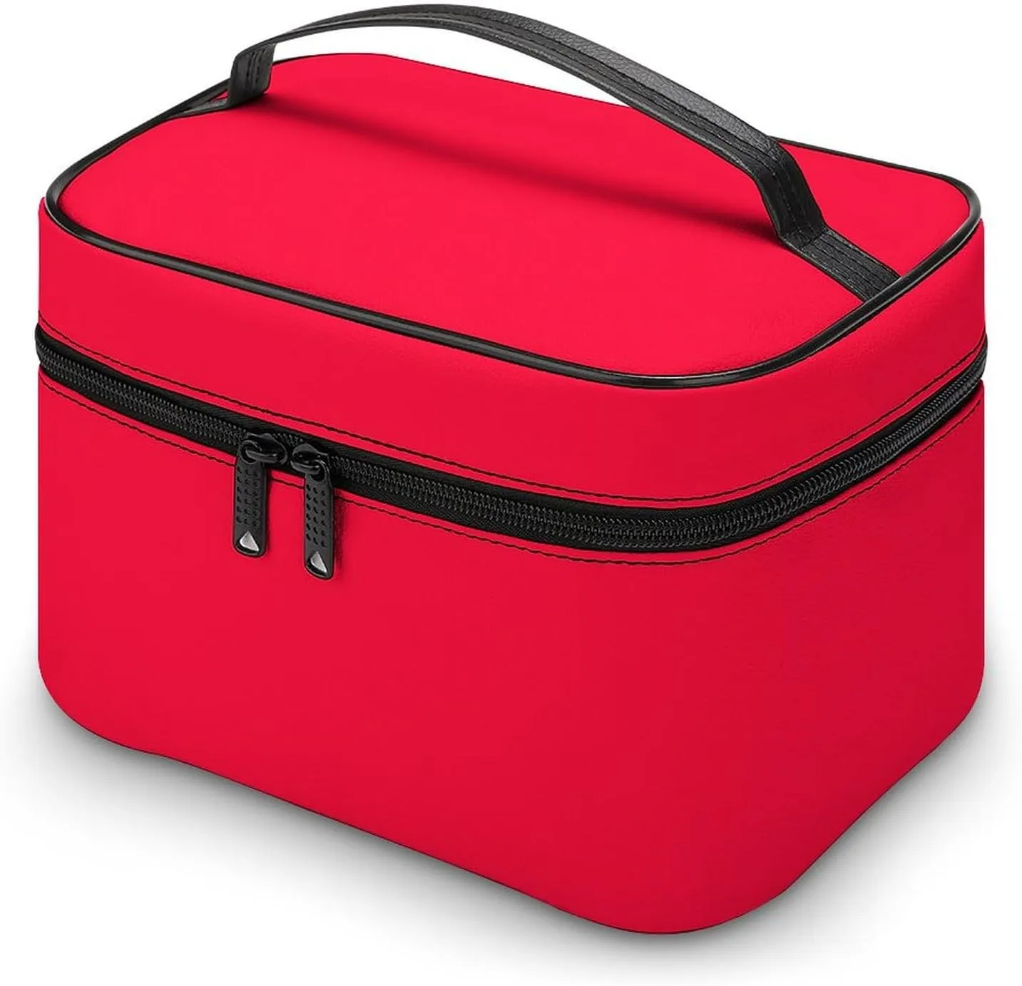 Travel Makeup Bag, Orange Neon Red Personalized Cosmetic Bags for Women Large Capacity Waterproof Toiletry Bag Make up Organizer