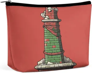 Travel Makeup Bag Portable Cosmetic Bags for Women Christmas Chimney Make Up Bags Organizer With Zipper Waterproof Open Flat Toiletry Bag Cute Makeup Pouch for Travel Accessories