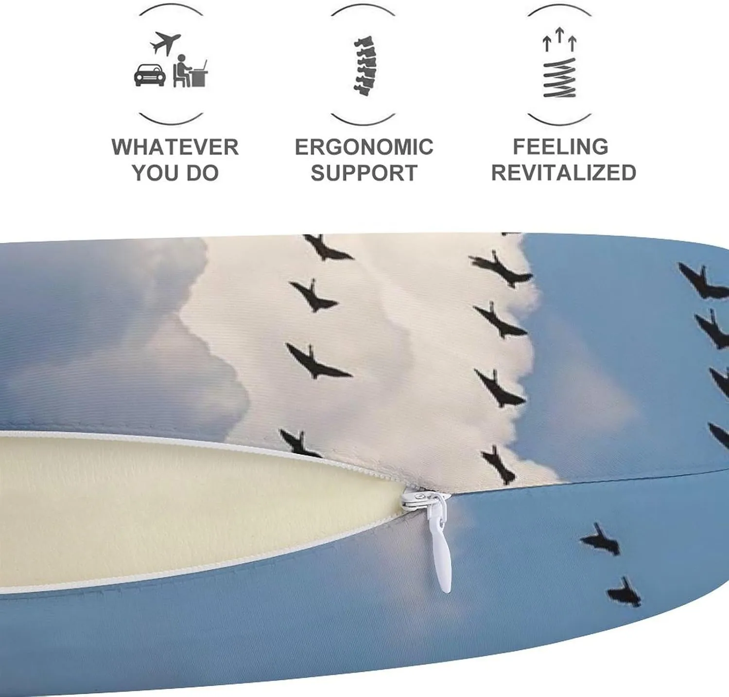 Travel Neck Pillow U Shape Memory Foam Travel Pillow Bird Migration Airplane Pillow for Sleeping Comfortable Support Pillow for Head Support Neck Pillows for Trains Self-Driving Cars Travel Essentials