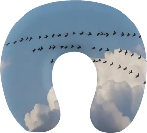 Travel Neck Pillow U Shape Memory Foam Travel Pillow Bird Migration Airplane Pillow for Sleeping Comfortable Support Pillow for Head Support Neck Pillows for Trains Self-Driving Cars Travel Essentials