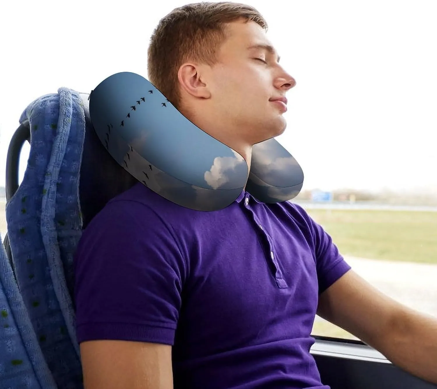Travel Neck Pillow U Shape Memory Foam Travel Pillow Bird Migration Airplane Pillow for Sleeping Comfortable Support Pillow for Head Support Neck Pillows for Trains Self-Driving Cars Travel Essentials