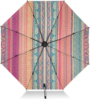 Travel Umbrella Windproof Compact Umbrella for Purse, Umbrellas for Backpacks/Handbags, Rain, Wind and Sun, Colorful Striped