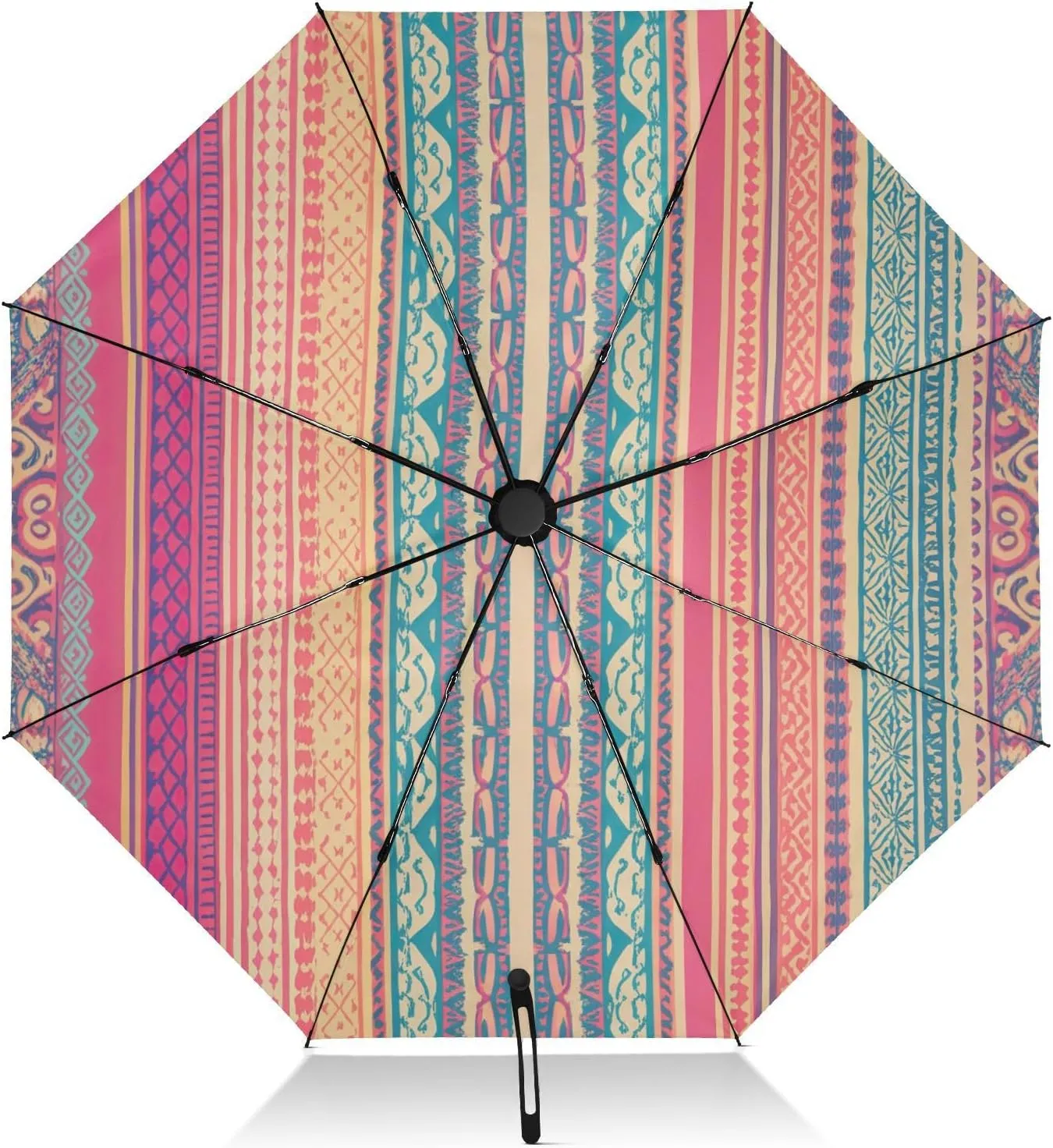 Travel Umbrella Windproof Compact Umbrella for Purse, Umbrellas for Backpacks/Handbags, Rain, Wind and Sun, Colorful Striped