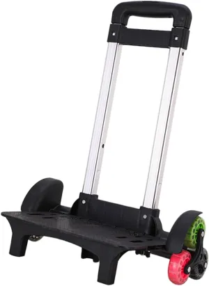 Trolley Cart Luggage Cart with Wheels, 6 Wheels,Wheeled Cart Stair Climber Folding Hand Truck for Boxes Show Exhibitors Kids, Black
