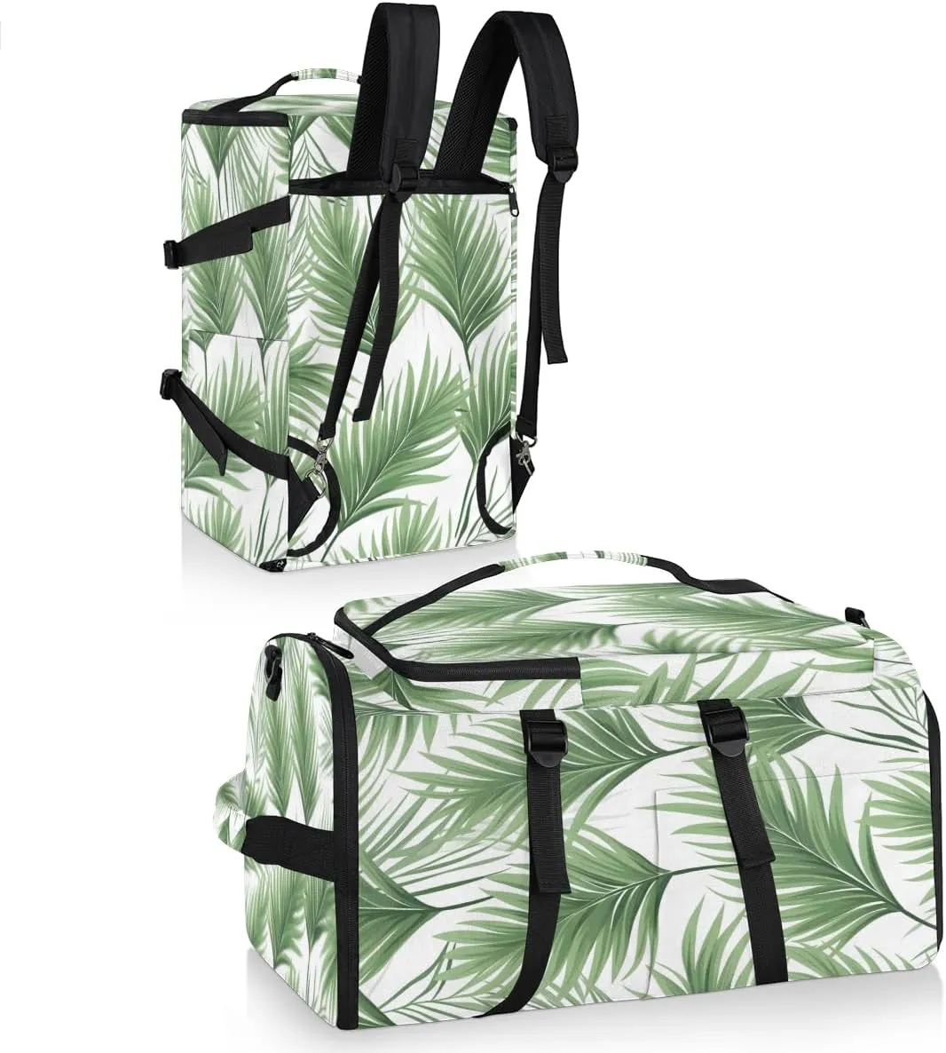Tropical Leaves Jungle Palm Leaf Travel Backpack Carry On Flight Approved for Men Women, Lightweight Large Luggage Weekender Casual Daypack Backpacks for Traveling Airplane