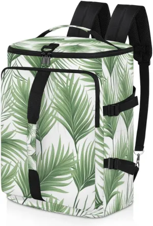 Tropical Leaves Jungle Palm Leaf Travel Backpack Carry On Flight Approved for Men Women, Lightweight Large Luggage Weekender Casual Daypack Backpacks for Traveling Airplane