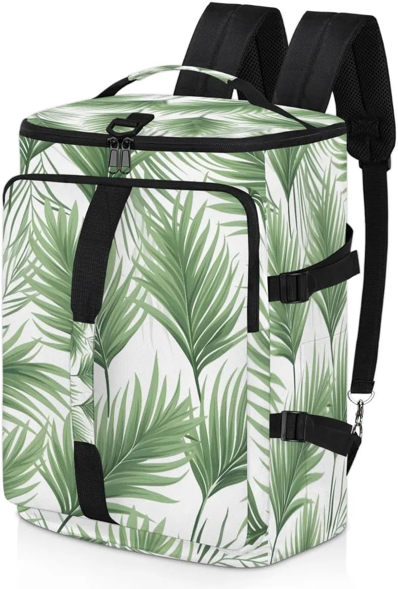 Tropical Leaves Jungle Palm Leaf Travel Backpack Carry On Flight Approved for Men Women, Lightweight Large Luggage Weekender Casual Daypack Backpacks for Traveling Airplane