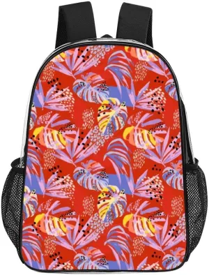 Tropical Palm Leaves Clear Backpacks PVC Transparent Laptop Backpack Multipurpose Double Shoulder Bag for Men Women Gifts