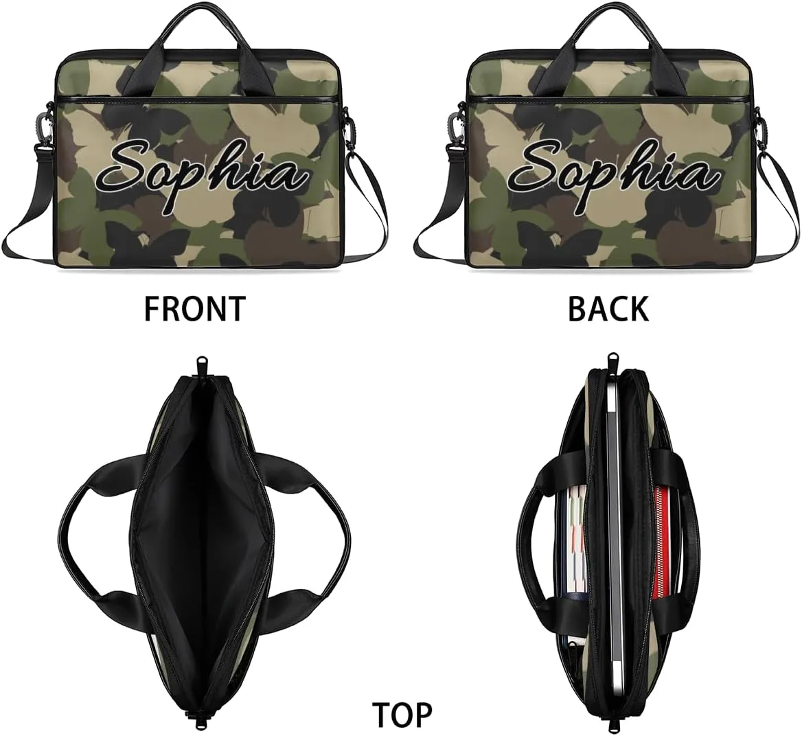 TropicalLife Personalized Laptop Bag 15 Inch Custom Sleeve Case with Handle Shoulder Strap Computer Messenger Bag