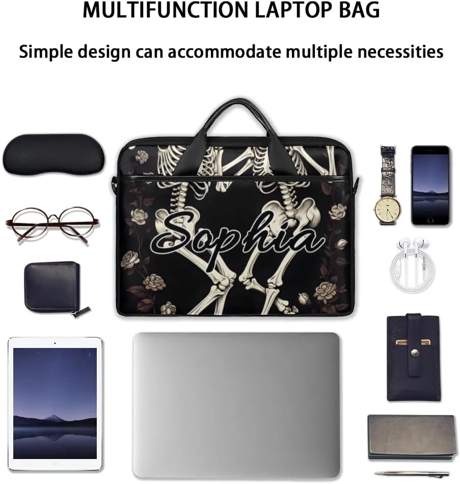 TropicalLife Personalized Laptop Bag 15 Inch Custom Sleeve Case with Handle Shoulder Strap Computer Messenger Bag