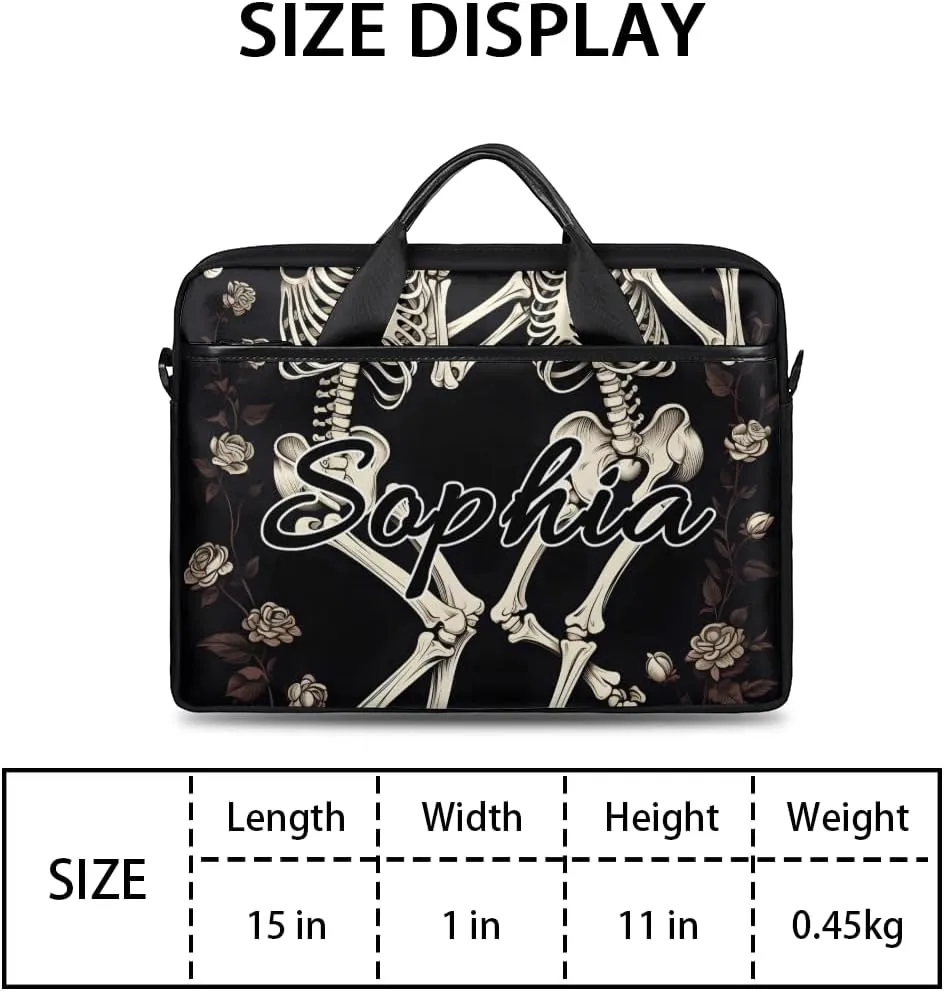 TropicalLife Personalized Laptop Bag 15 Inch Custom Sleeve Case with Handle Shoulder Strap Computer Messenger Bag