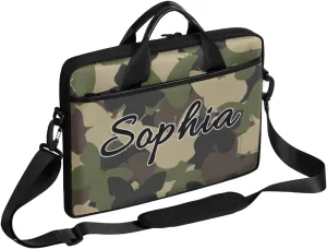 TropicalLife Personalized Laptop Bag 15 Inch Custom Sleeve Case with Handle Shoulder Strap Computer Messenger Bag