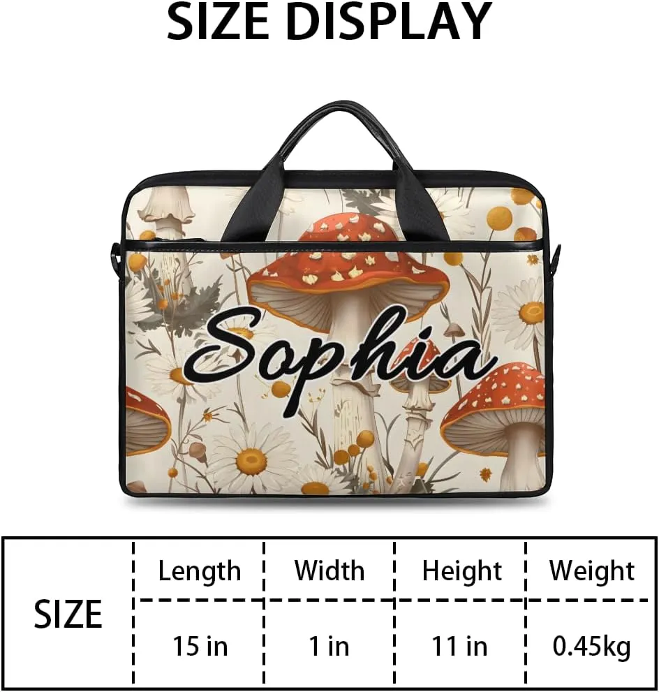 TropicalLife Personalized Laptop Bag 15 Inch Custom Sleeve Case with Handle Shoulder Strap Computer Messenger Bag