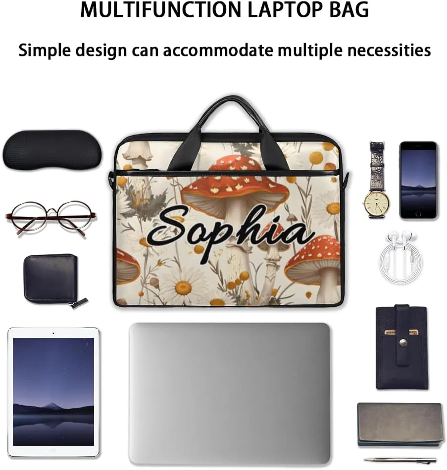 TropicalLife Personalized Laptop Bag 15 Inch Custom Sleeve Case with Handle Shoulder Strap Computer Messenger Bag