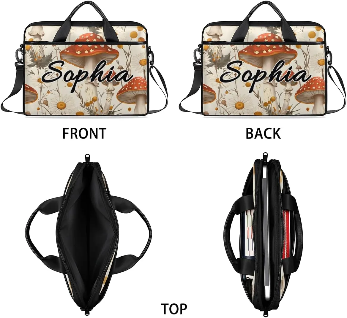 TropicalLife Personalized Laptop Bag 15 Inch Custom Sleeve Case with Handle Shoulder Strap Computer Messenger Bag