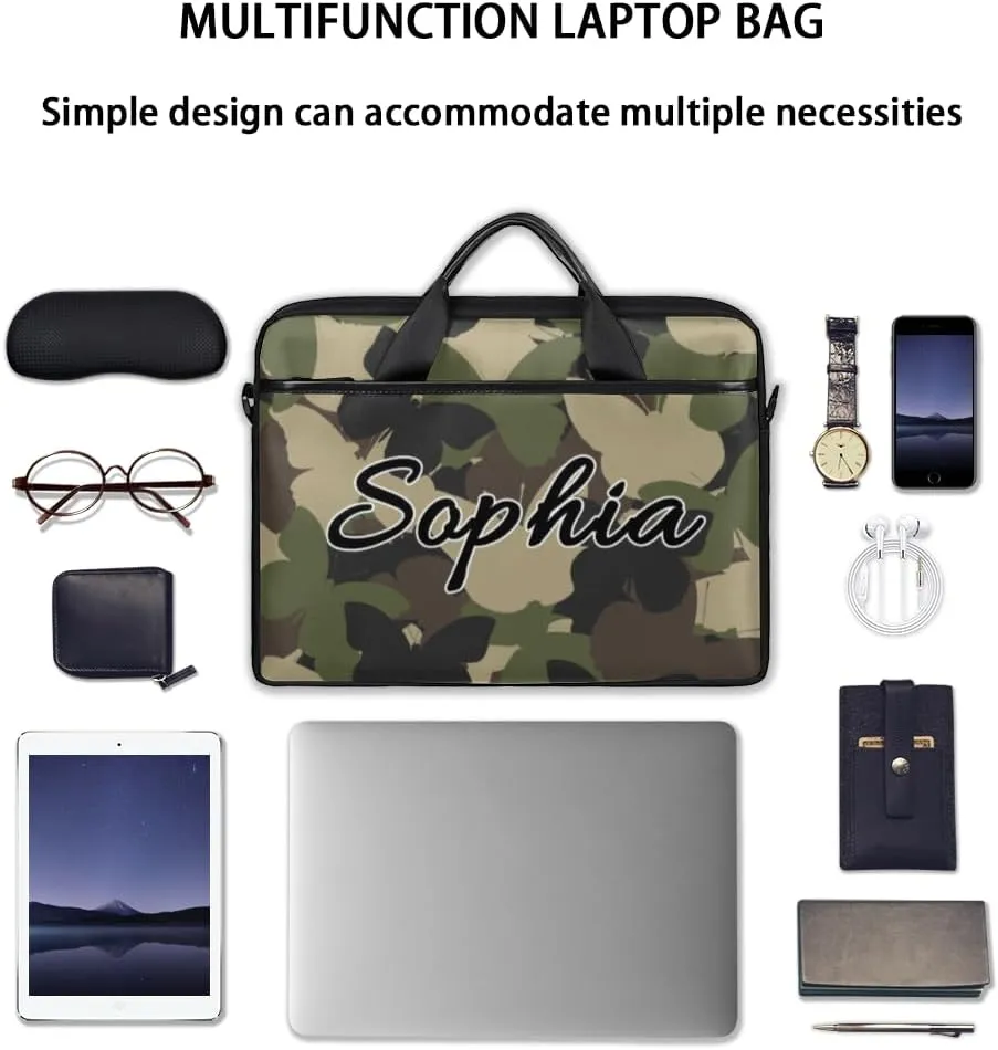 TropicalLife Personalized Laptop Bag 15 Inch Custom Sleeve Case with Handle Shoulder Strap Computer Messenger Bag
