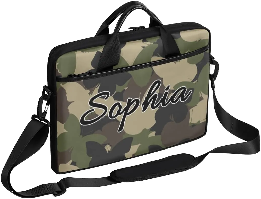 TropicalLife Personalized Laptop Bag 15 Inch Custom Sleeve Case with Handle Shoulder Strap Computer Messenger Bag