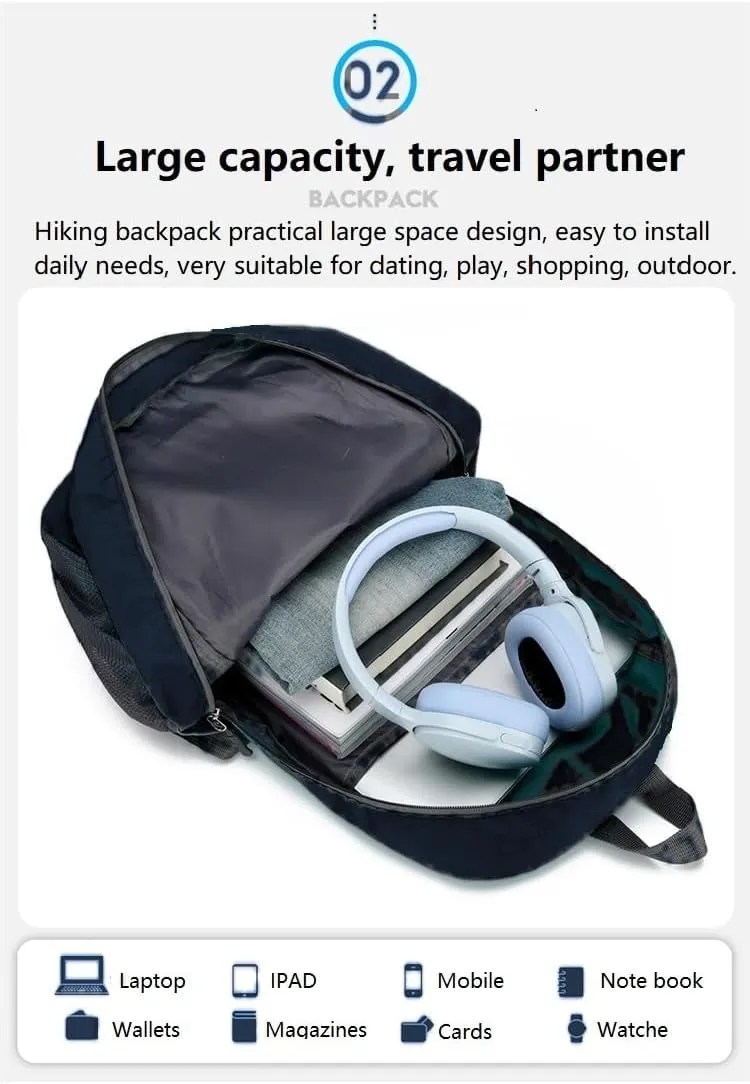 Ultra Lightweight-Packable-Hiking-Backpack Foldable Travel Camping Daypack Casual Outdoor Water-resistant 25L Backpacks (Dark Blue)