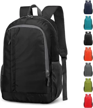 Ultra Lightweight-Packable-Hiking-Backpack Small Foldable Travel Camping Daypack Casual Outdoor Water-resistant 25L Backpacks (Black)