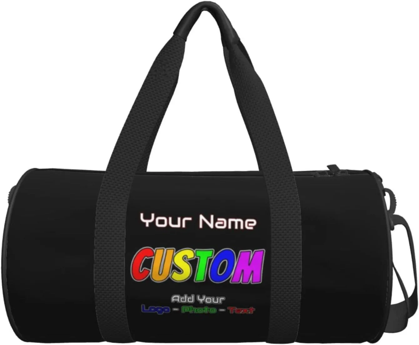 Unisex Duffle Bags Add Your Name Photo Personalized Tote Bags For Travel Sport Gym Yoga Golf Customized Gifts Black Bag