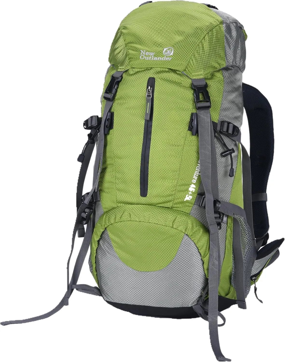 UNISTRENGH 45L 5L Hiking Backpack Nylon Water-resistant Internal Frame Trekking Bag with Rain Cover for Outdoor Sports Climbing Camping Travel Mountaineering (Light Green)