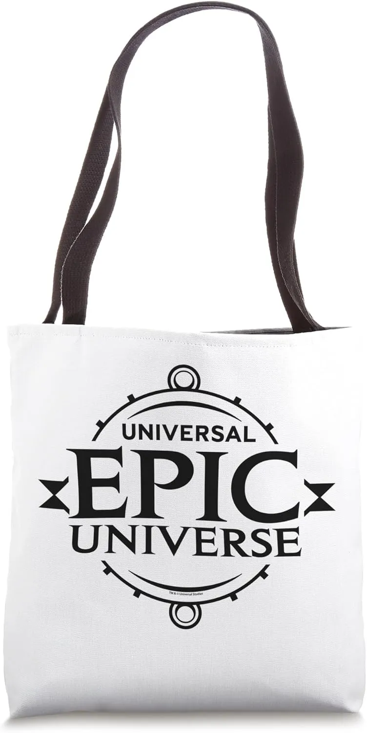 Universal Epic Universe Minimalist Logo Black Tote Bag