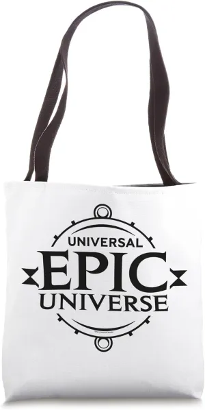 Universal Epic Universe Minimalist Logo Black Tote Bag