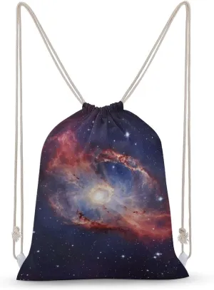 Universe Gala Drawstring Backpack for Women Men Drawstring Bag for Travel Swimming Sports Gym Bag