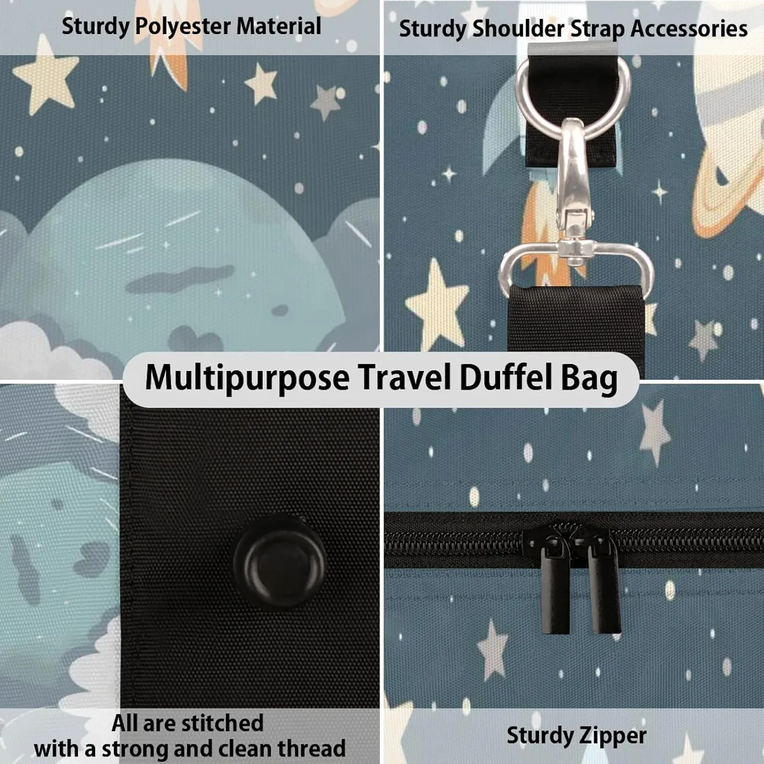 Universe Galaxy Space Travel Bag for Men Women, Gym Duffle Bags for Travel, Carry On Luggage Bag, Weekender Overnight Workout Bags