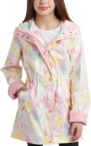 URBAN REPUBLIC Girls Rain Jacket - Waterproof Slicker Shell Anorak Jacket Lightweight Kids Rain Coat with Pockets (7-16)